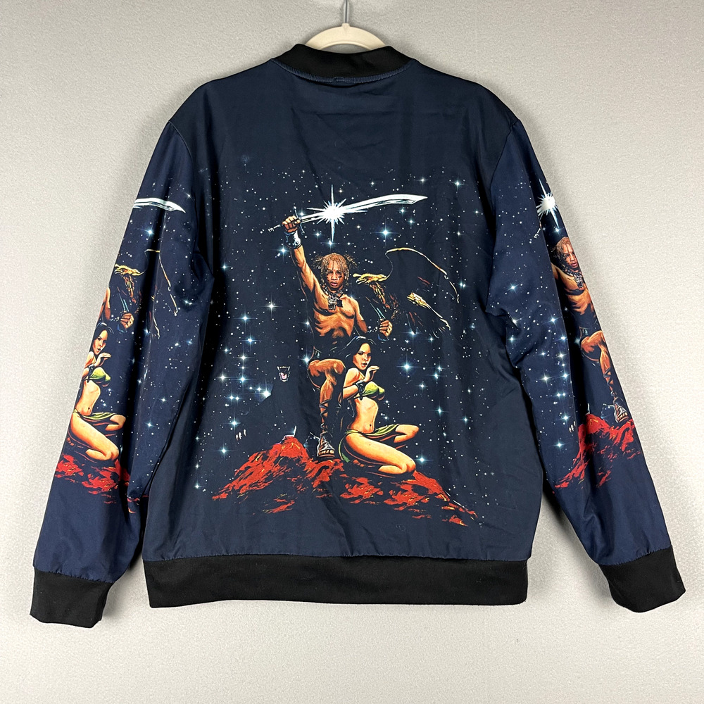 Unbranded Trippie Redd Sword Stone Bomber Jacket Mens Medium Full Zip Hip Hop - Picture 10 of 14